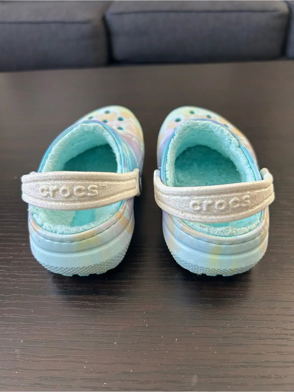 Crocs classic lined Kids Tie-Dye Fleece-Lined Clog - Blue/Purple/Pink